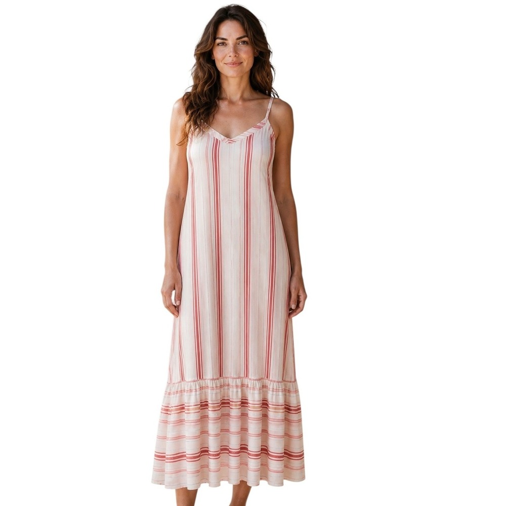 Torrid Plus size Womens size 1X Resortwear Stripe Shirred Hem Maxi Summer Dress